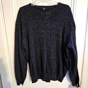 J. Crew Factory Men's XL Blue Tight Knit Heathered Crewneck 100% Cotton VGUC